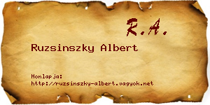 Ruzsinszky Albert névjegykártya